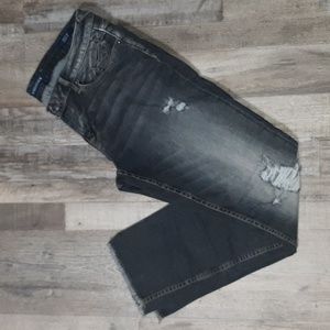 Vigoss Thompson black wash the tomboy distressed skinny ankle jeans